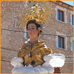 Busto de Santa Rosina venerado en Cella, Teruel (España).