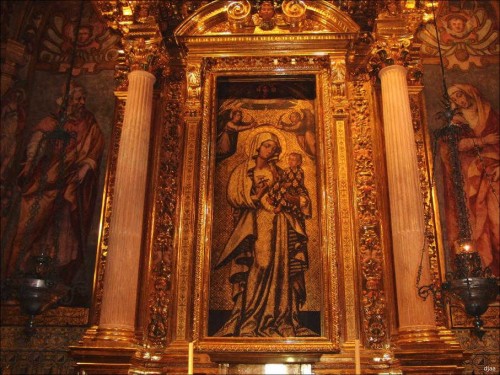 Detalle de la pintura en su capilla. Iglesia del Colegio del Patriarca, Valencia, España. Fotografía: J.A.Díez Arnal.
