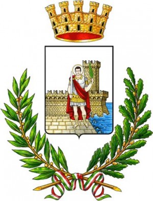 Escudo de la ciudad de San Benedetto del Tronto (Italia), que reproduce la imagen del Santo.