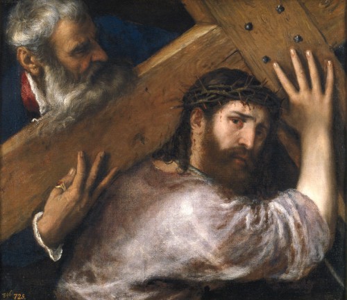 "Cristo cargando la cruz", óleo de Tiziano Vecellio, ca. 1565. Museo Nacional del Prado, Madrid (España).
