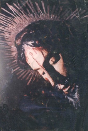 Fotografía del rostro del Cristo de la Expiración que hizo famosa a la imagen del Cristo Olvidado.