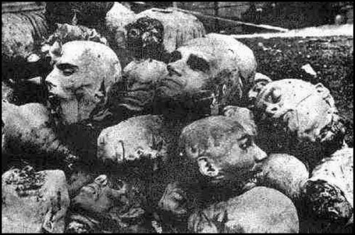 Cabezas cortadas de armenios masacrados.