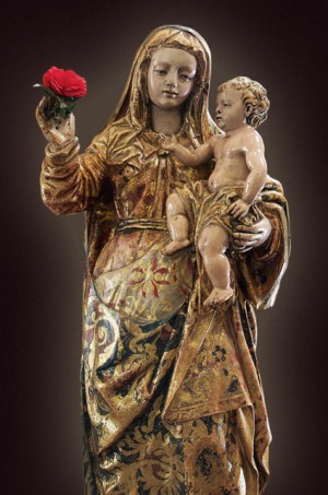 Imagen de Nuestra Señora de Guanajuato sin sus habituales ropas que la cubren.