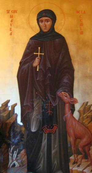 Icono ortodoxo rumano de la Venerable Maura de Ceahlău.