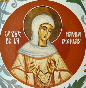 Fresco ortodoxo rumano de la Venerable Maura de Ceahlău.