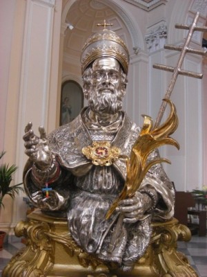 Busto relicario del Santo en la catedral de Alife, Italia.