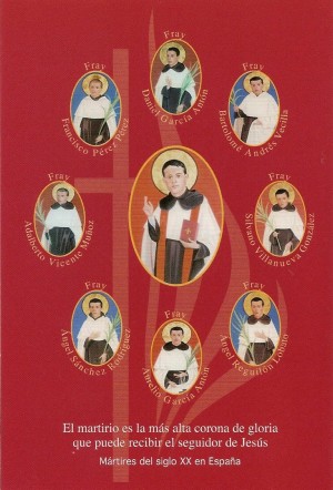 Composición de los mártires carmelitas hecha para la beatificación.