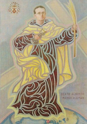 Estampa devocional del Beato, año 2013.
