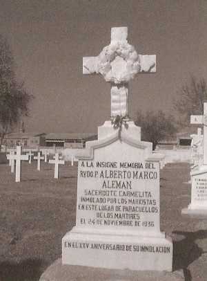 Lápida en honor a la memoria del Beato. Paracuellos del Jarama.