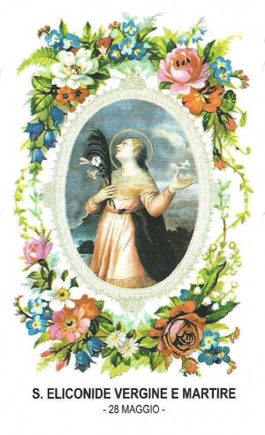 Estampa devocional italiana de la Santa.