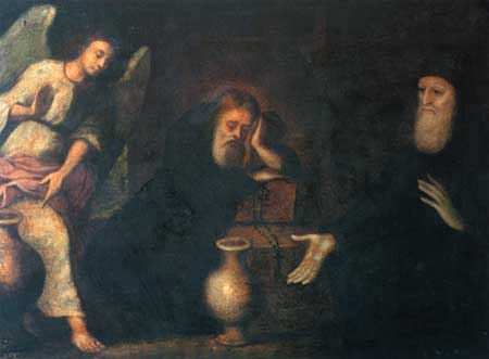 Pintura de los Santos Juan el Asceta y Teófilo el Llorón.