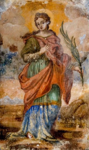 Fresco de Santa Restituta Romana en Sora, Italia.