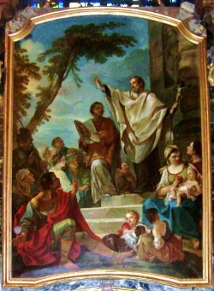 Predicación de los dos santos. Obra de Charles Joseph Natoire (1700-1777).