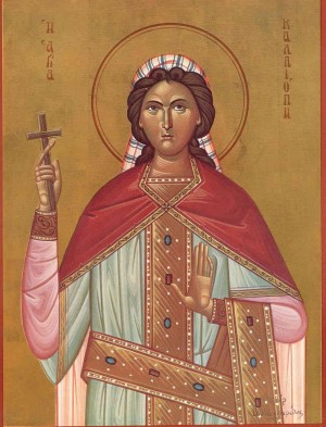 Icono ortodoxo griego de la Santa.