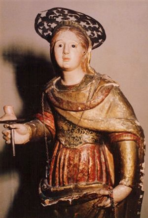 Imagen de la Santa venerada en Santa GIusta, Oristano (Cerdeña).