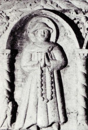 Detalle de la Santa en el sarcófago de Santa Augusta de Serravalle.