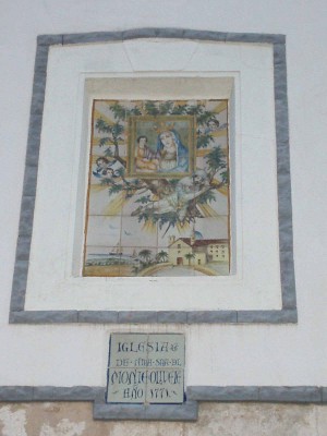 Azulejo a la entrada de la ermita de Monteolivete.