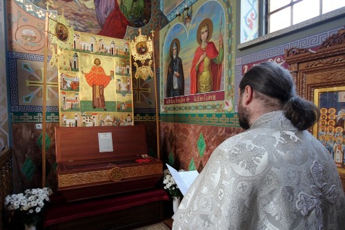 Urna de las reliquias en la parroquia ortodoxa de Gorlitz (Polonia).