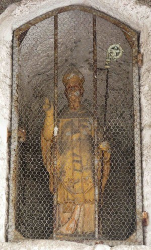 Estatua del Santo. Iglesia de San Marcial, Busserolles (Francia)