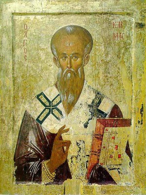 Icono ortodoxo griego de San Clemente.