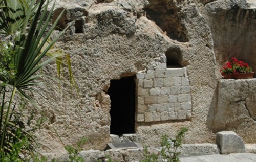 Entrada a la Tumba del Huerto en Jerusalén.