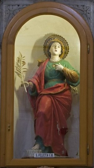 Imagen-relicario de la Santa venerado en la iglesia de San Juan Bautista de Monteleone, Italia.