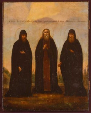 Icono de los Santos Erasmo, Tito y Prócoro.