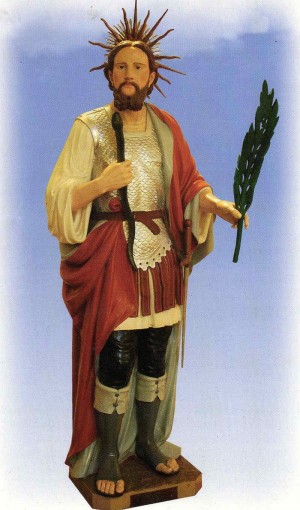 Imagen del santo en la iglesia de San Antonio abad de Castiglione Marittimo (Italia).