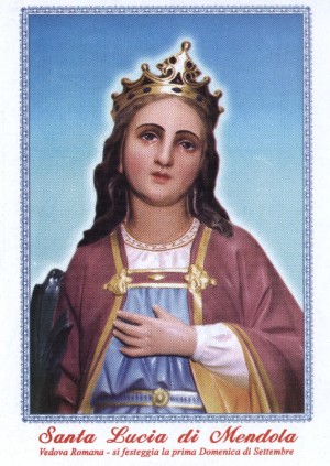 Detalle de la imagen procesional de Santa Lucía romana. Mendola, Italia.