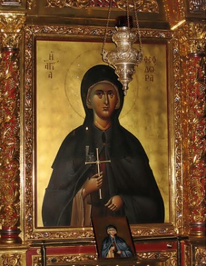 Icono ortodoxo griego de la Santa.