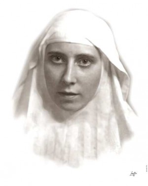 Foto de la santa siendo novicia.