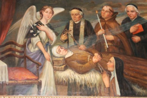 Fresco representando la muerte de la Santa. Santuario en Nápoles.
