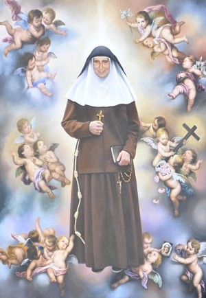 Tapiz de la beatificación en Sevilla.