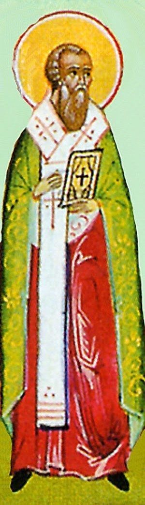 Detalle del Santo en una ilustración para el Prólogo de Ochrid.