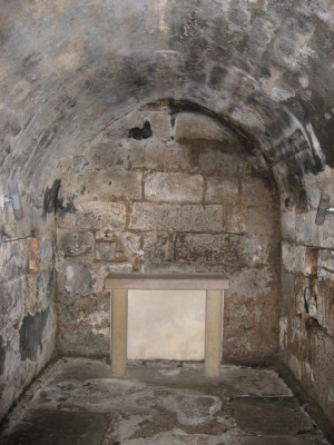 Cripta del monasterio de Hexham donde San Wilfrido depositó las reliquias traídas desde Roma.