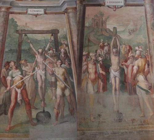 Detalle del martirio de los Santos. Iglesia de San Stefano Rotondo, Roma (Italia).