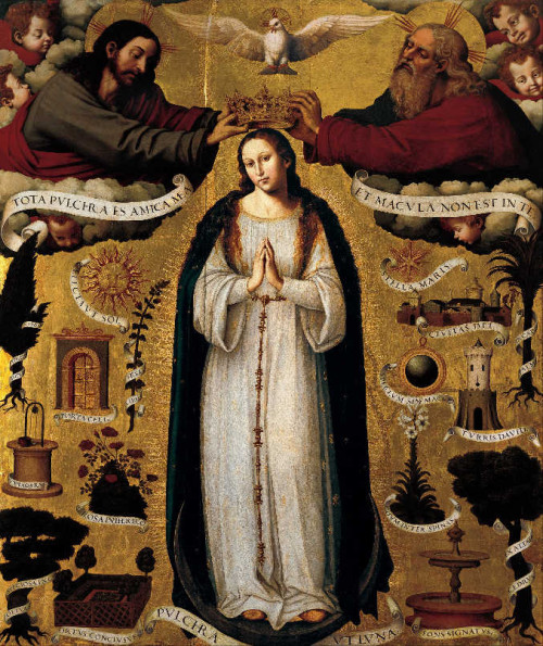 Inmaculada Concepción. Tabla del pintor valenciano Vicent Macip (1568).