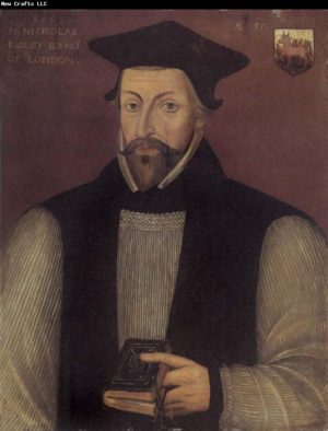 Óleo retrato de Nicholas Ridley.