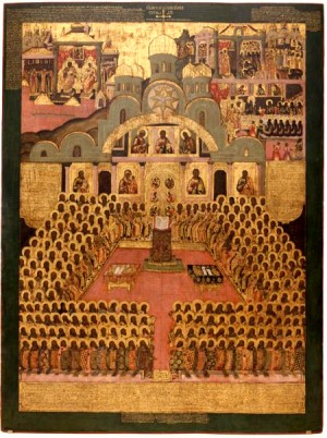 Icono del II Concilio de Nicea. siglo XVII, monasterio Novodévichy, Moscú (Rusia).