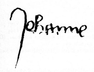 "Firma" de la Santa en su proceso de abjuración, en su versión original: JEHANNE (Juana).