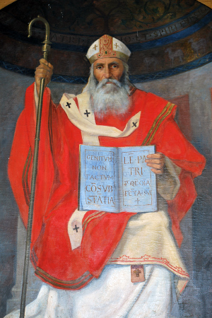 Pintura historicista del Santo, obra de Ángel María de Barela. Sala Capitular del Ayuntamiento de Córdoba, España.