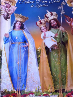 Imágenes de San José y la Virgen del Rosario veneradas en Zapotlán, México. Año 2009.