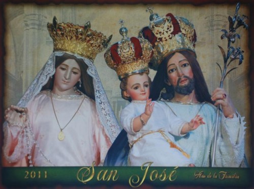 Imágenes de San José y la Virgen del Rosario veneradas en Zapotlán, México. Año 2011.