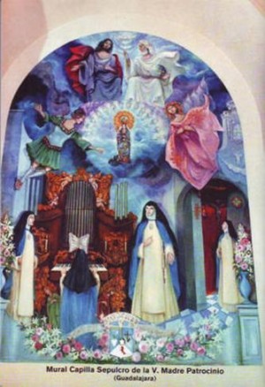 Aparición de la Virgen del Olvido a sor Patrocinio. Mural del convento concepcionista de Guadalajara, España.