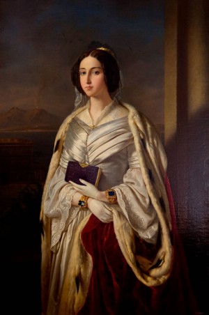Lienzo neoclásico de la Beata María Cristina de Saboya, reina de las Dos Sicilias.