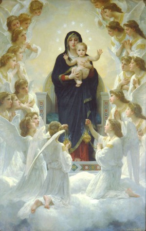 "Virgen con ángeles", lienzo de William Adolphe Bouguereau (1900). Petit Palais, París (Francia).