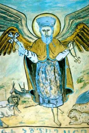 Icono etíope de San Takla Haymanot.