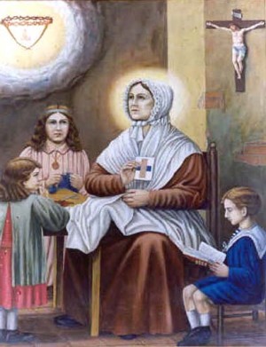 Estampa devocional de la Beata.