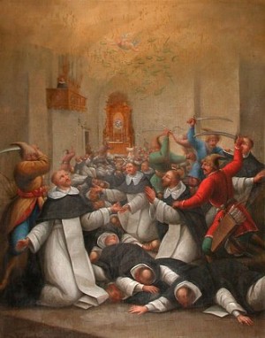 Lienzo del martirio en el convento dominico de Sandomierz.