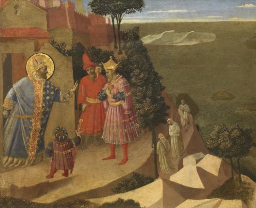 San Romualdo ante el emperador Otón III. Obra del beato Fra Angélico.